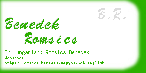 benedek romsics business card